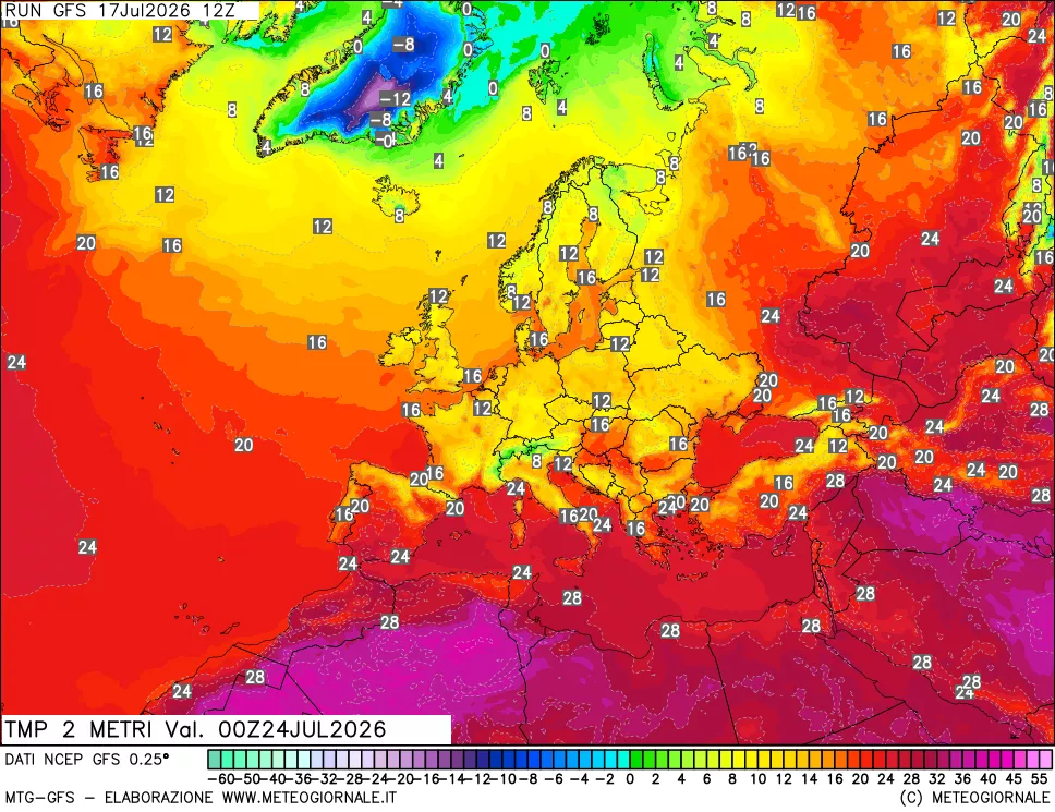 mappa Temp 2 metri