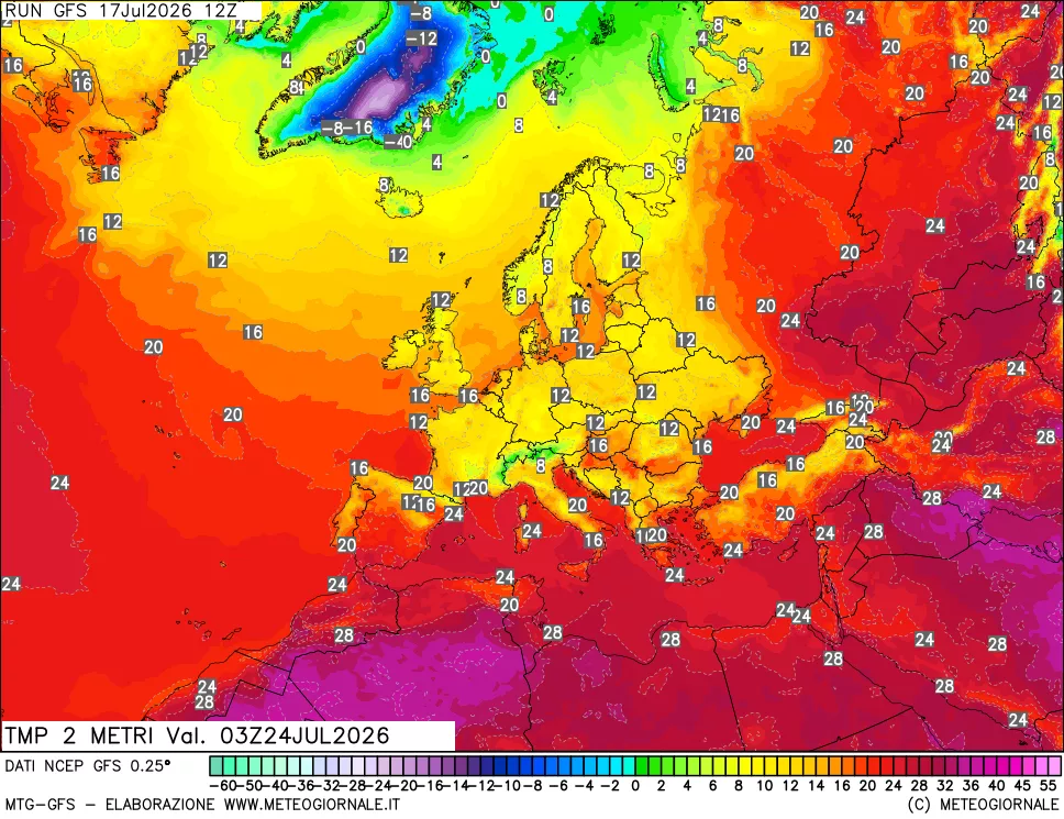 mappa Temp 2 metri