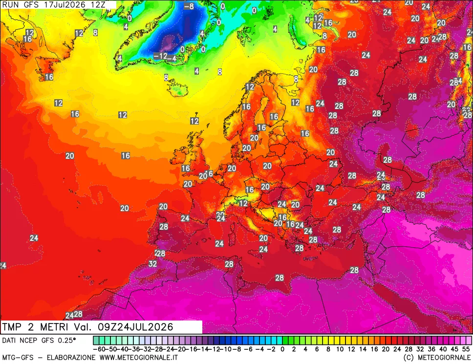 mappa Temp 2 metri