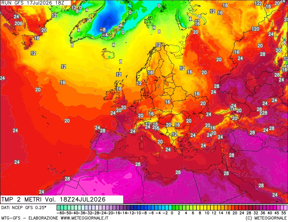 mappa Temp 2 metri