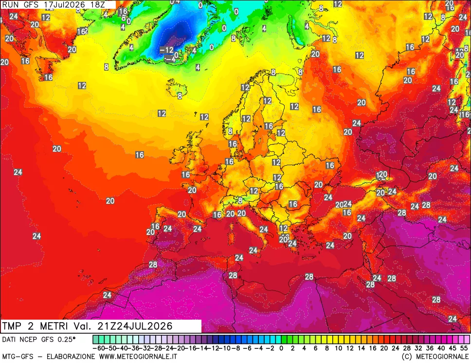 mappa Temp 2 metri