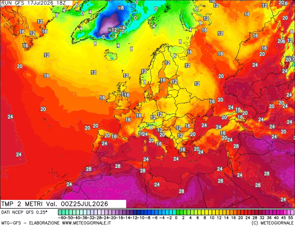 mappa Temp 2 metri