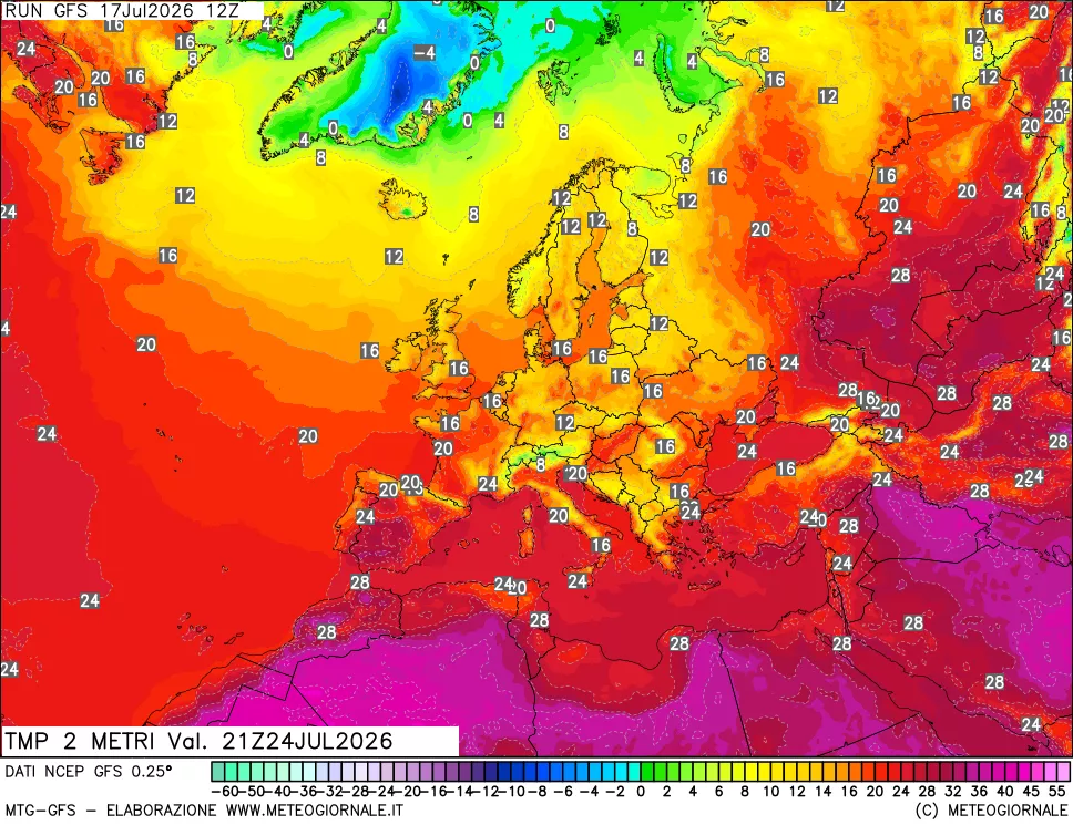 mappa Temp 2 metri