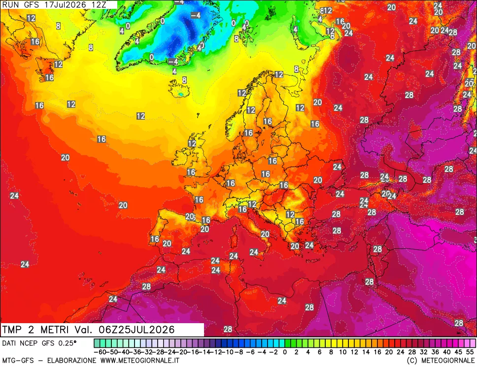 mappa Temp 2 metri
