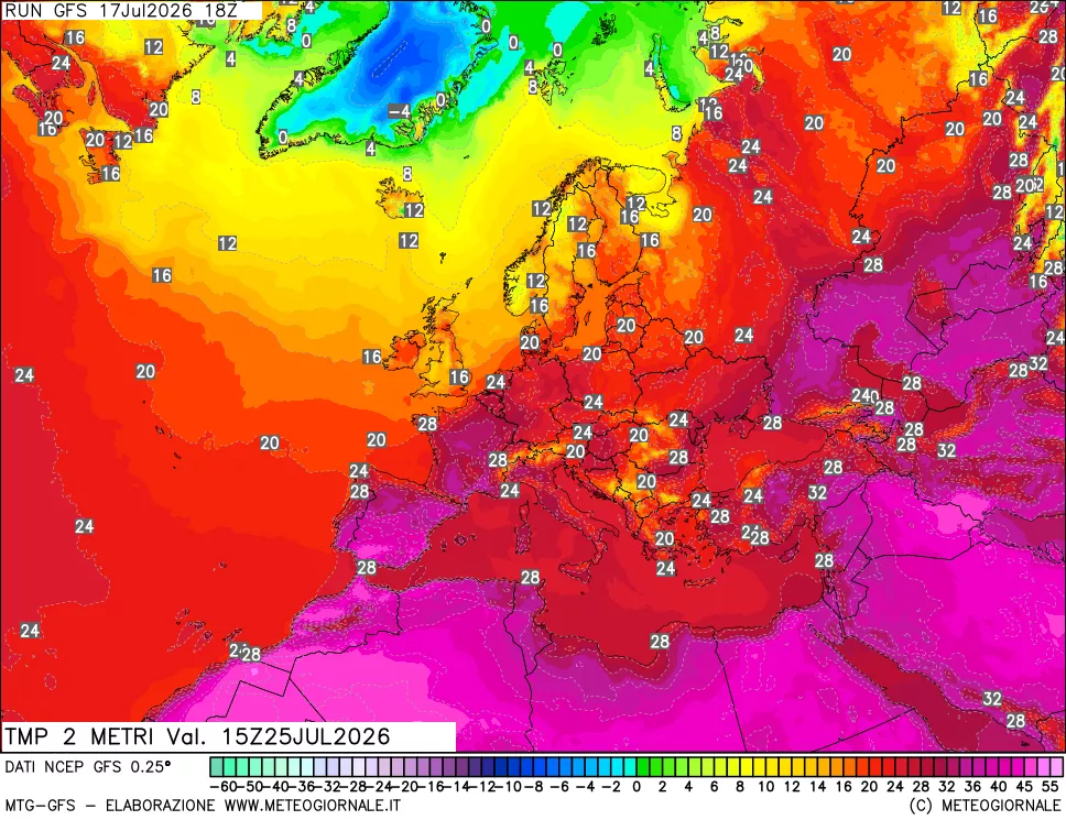mappa Temp 2 metri