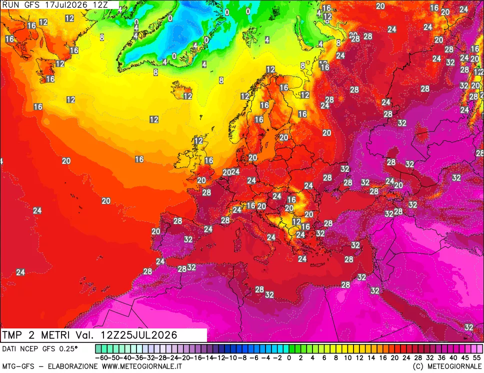 mappa Temp 2 metri