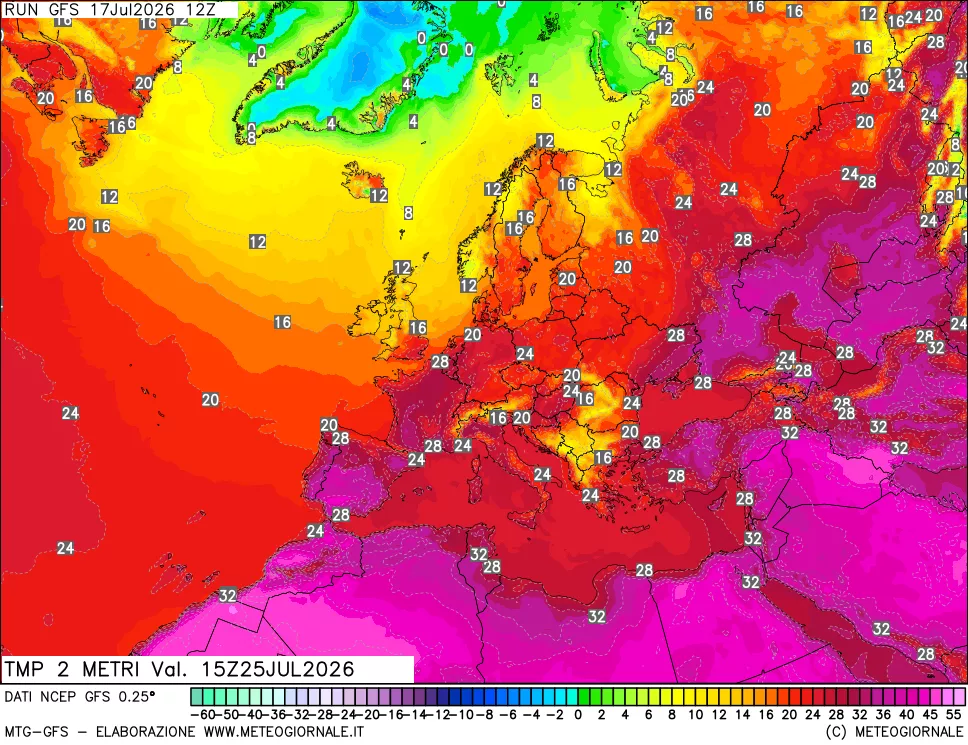 mappa Temp 2 metri