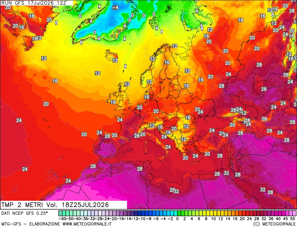 mappa Temp 2 metri