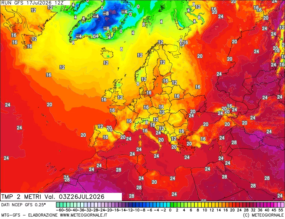 mappa Temp 2 metri
