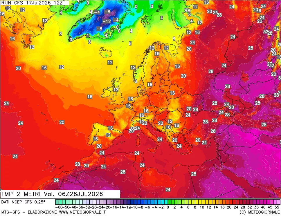 mappa Temp 2 metri
