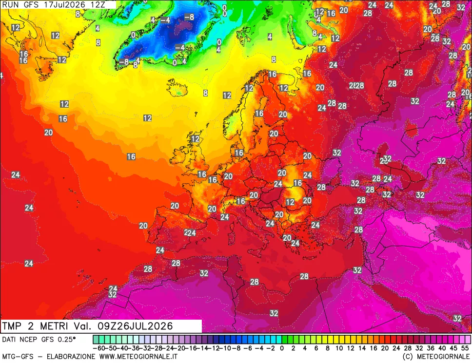 mappa Temp 2 metri