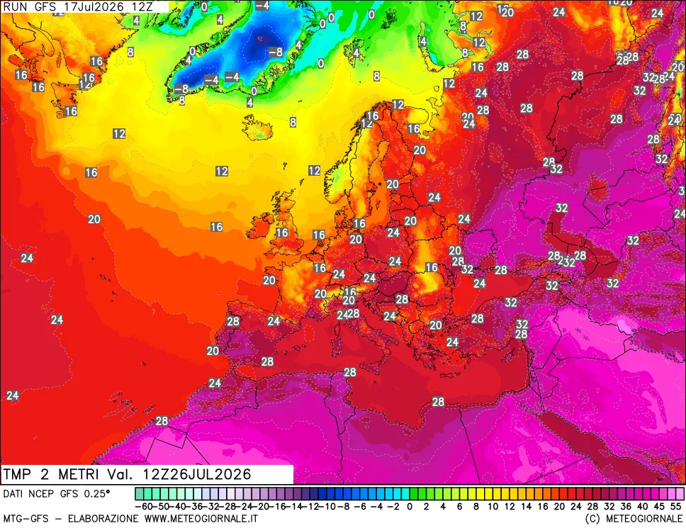 mappa Temp 2 metri
