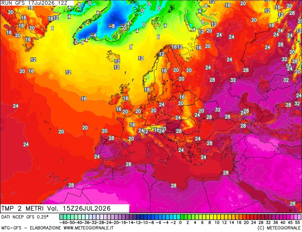 mappa Temp 2 metri