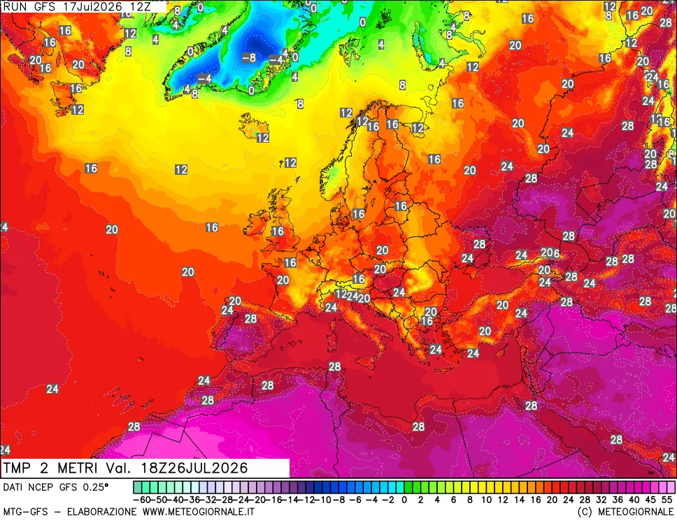 mappa Temp 2 metri