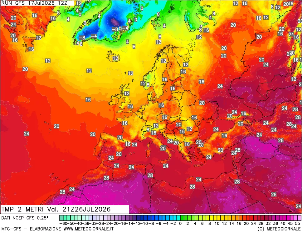 mappa Temp 2 metri