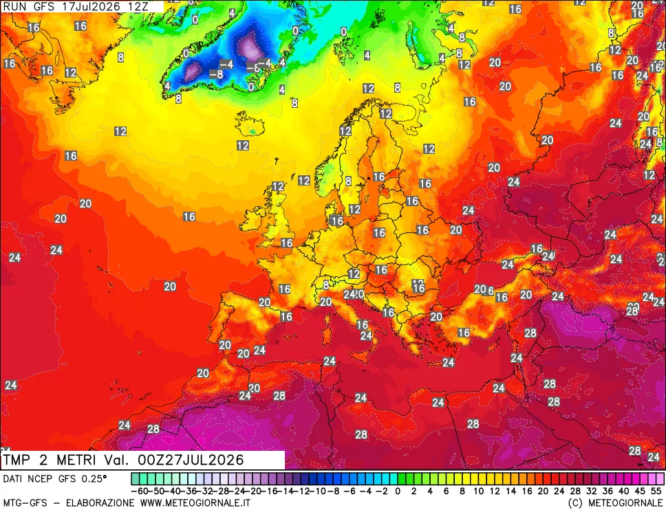 mappa Temp 2 metri