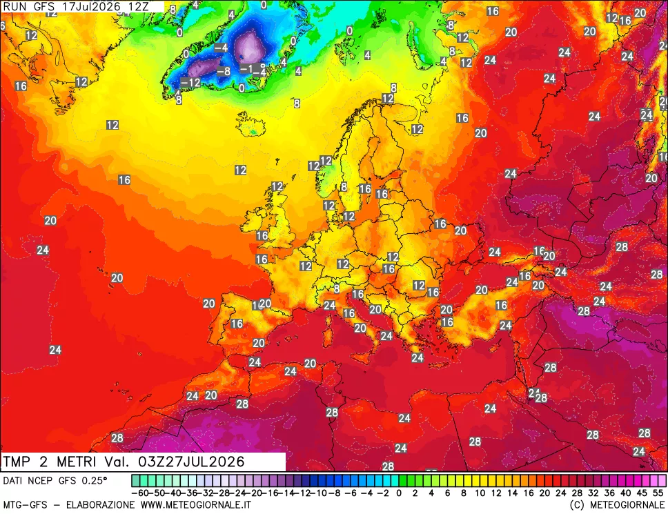 mappa Temp 2 metri