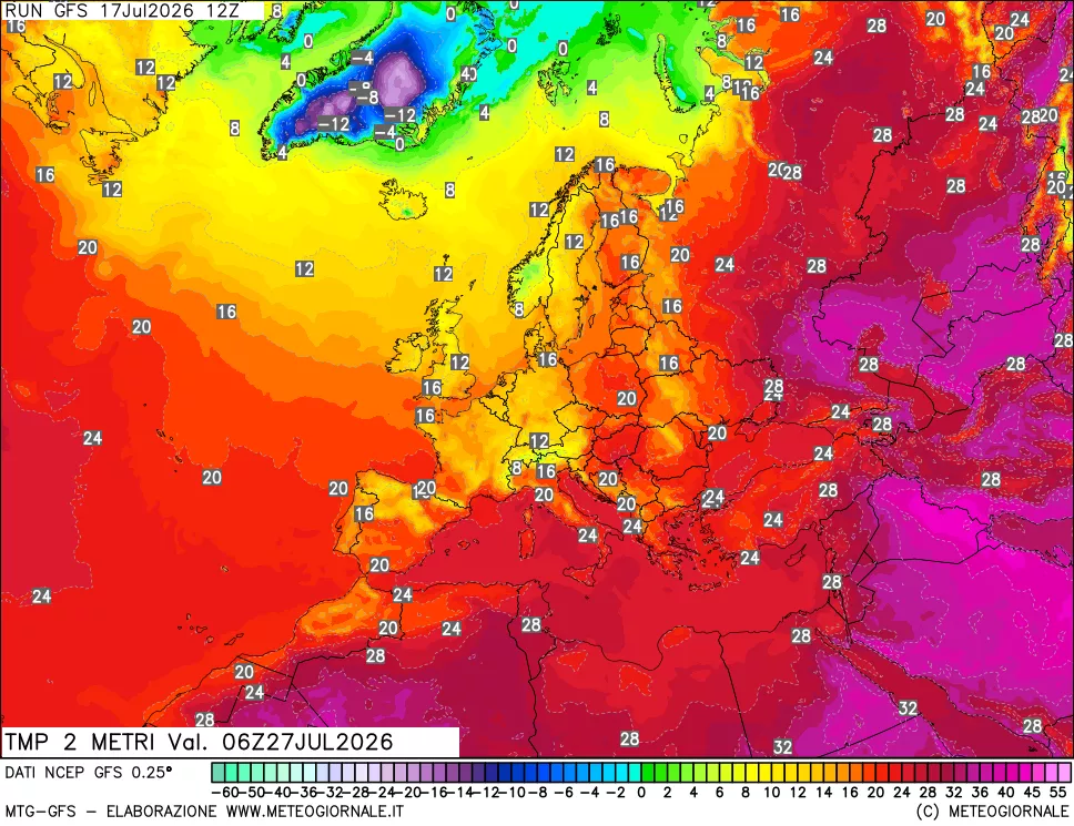 mappa Temp 2 metri