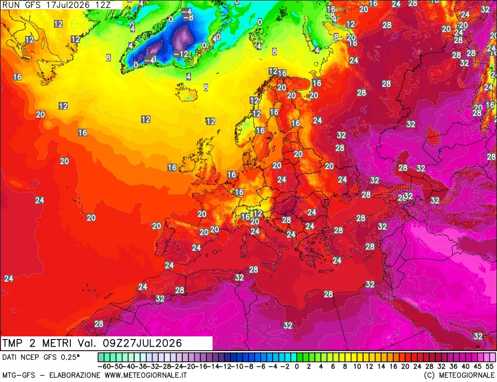 mappa Temp 2 metri