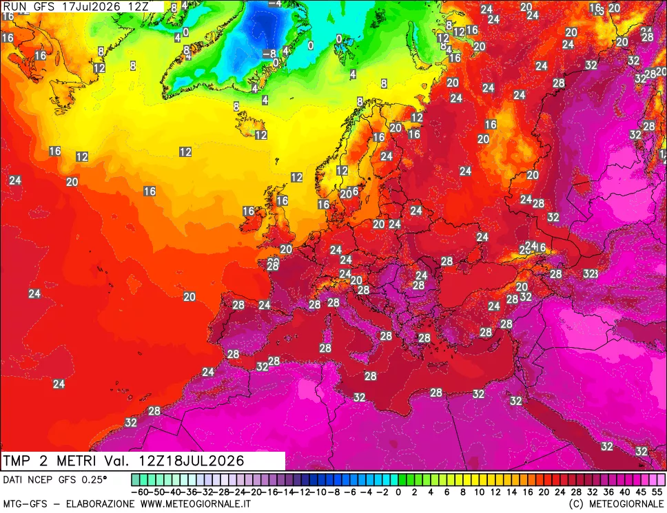 mappa Temp 2 metri
