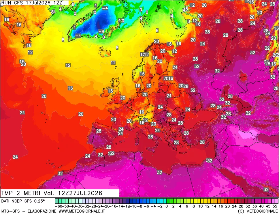 mappa Temp 2 metri