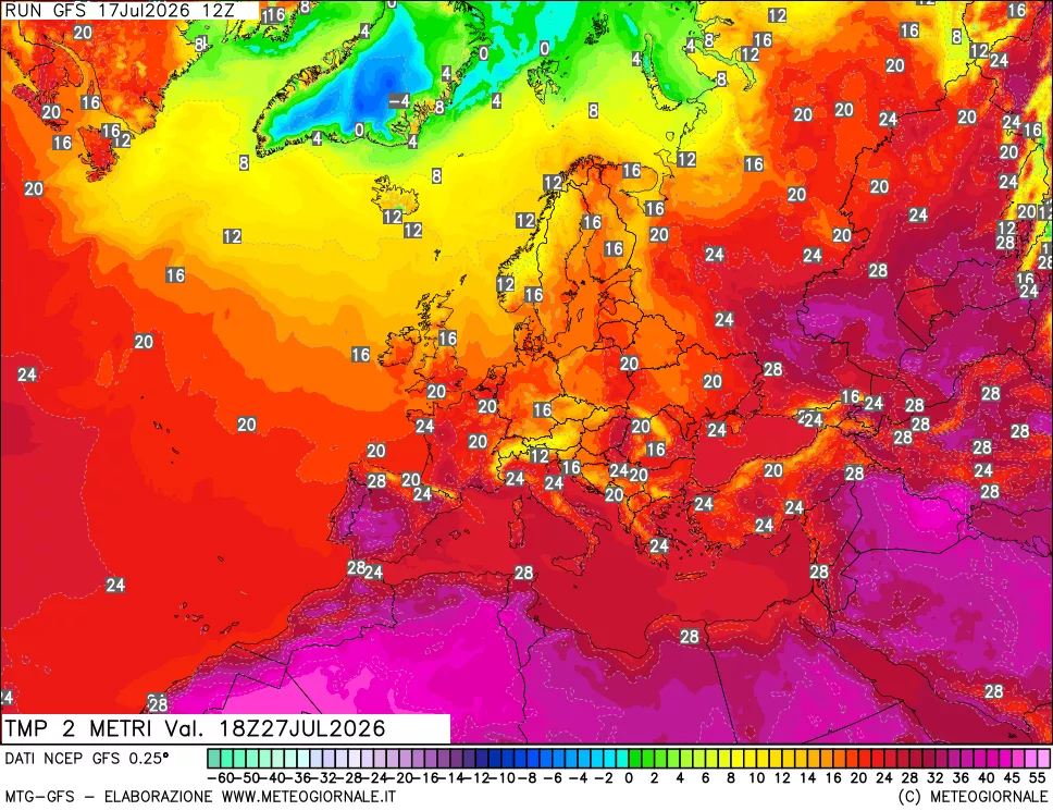 mappa Temp 2 metri