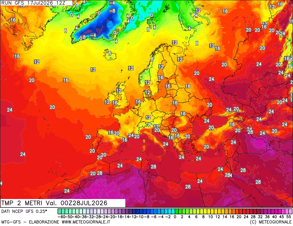 mappa Temp 2 metri