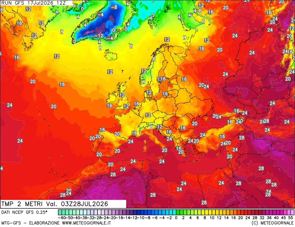 mappa Temp 2 metri