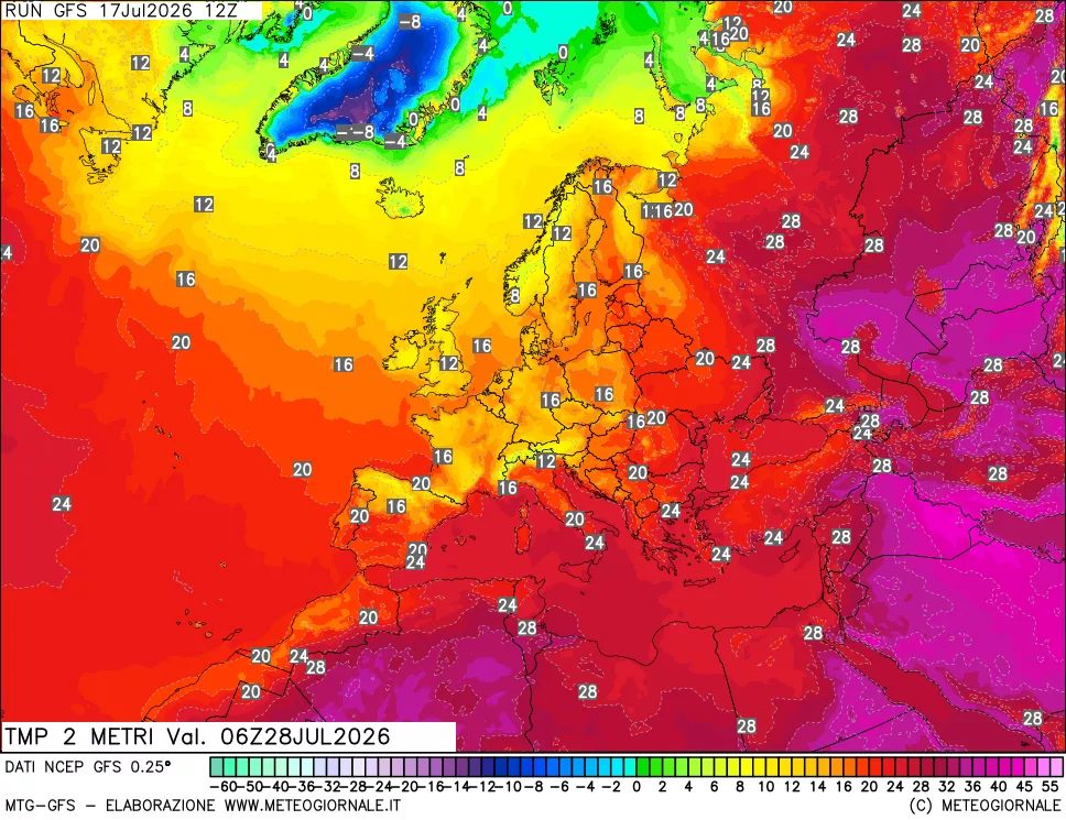 mappa Temp 2 metri