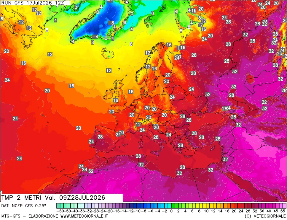 mappa Temp 2 metri