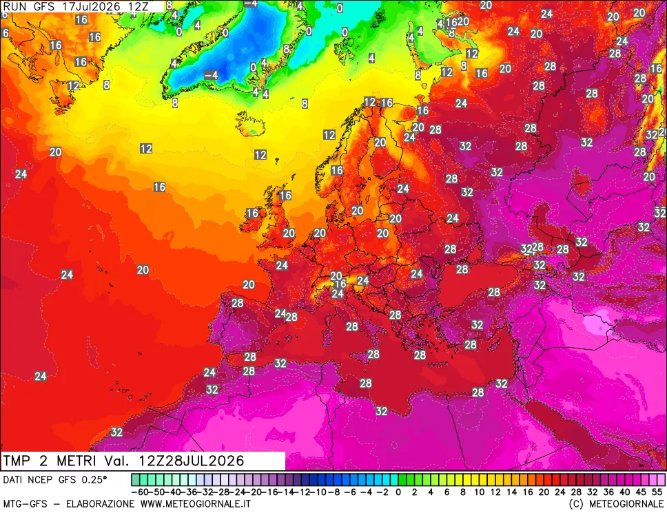 mappa Temp 2 metri