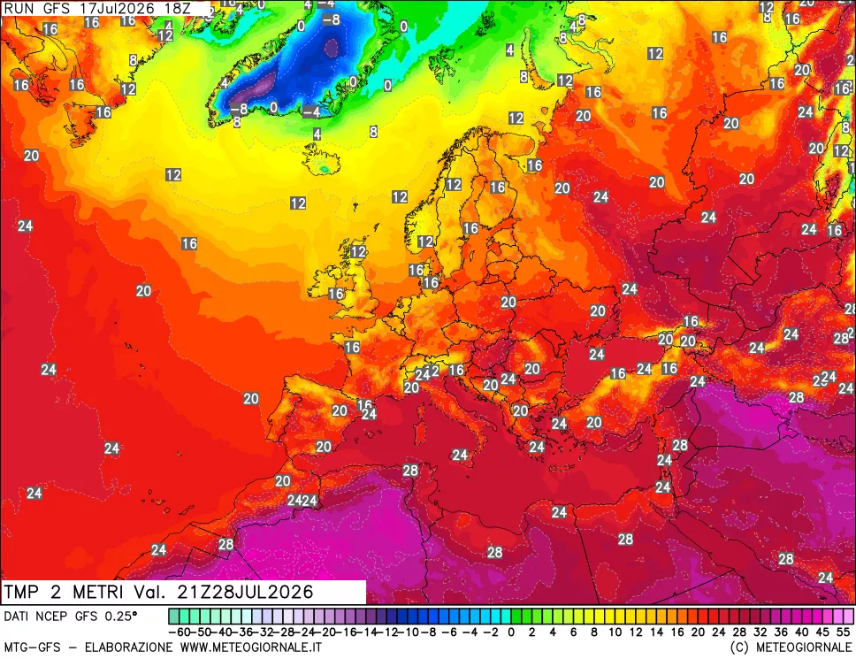 mappa Temp 2 metri