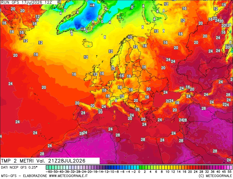 mappa Temp 2 metri