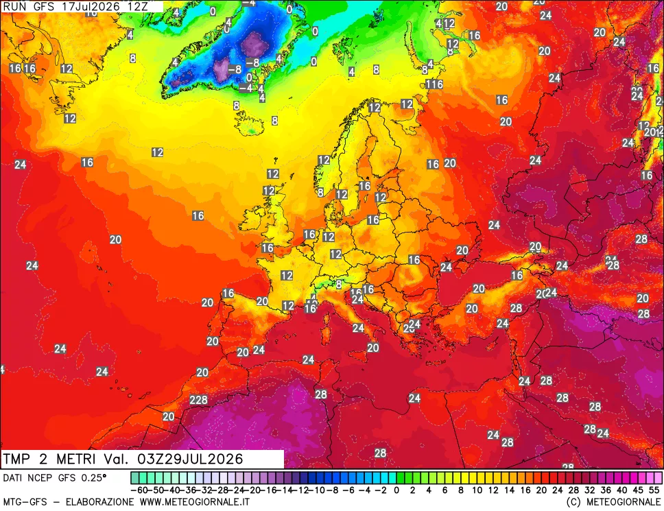 mappa Temp 2 metri