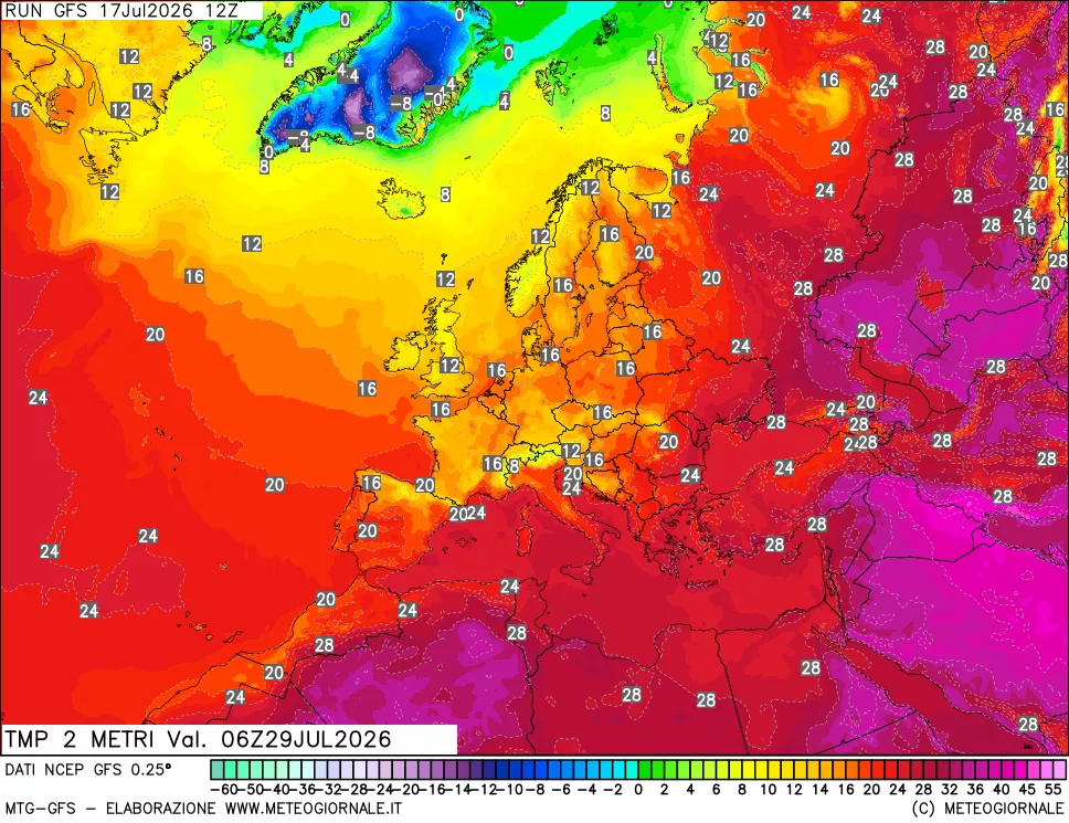 mappa Temp 2 metri