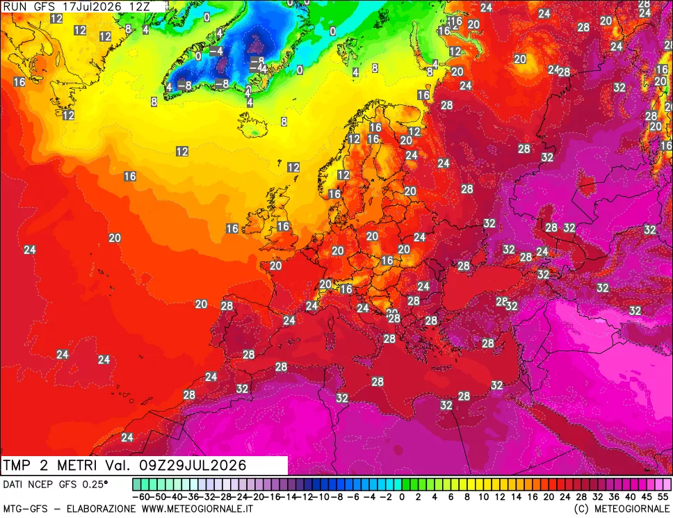 mappa Temp 2 metri
