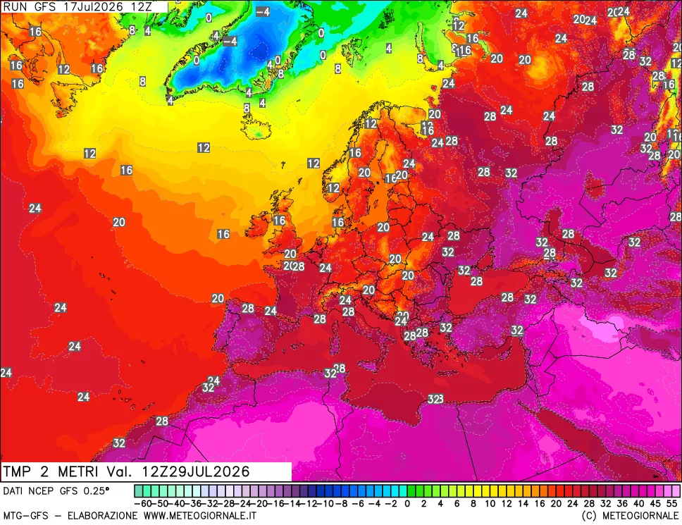 mappa Temp 2 metri