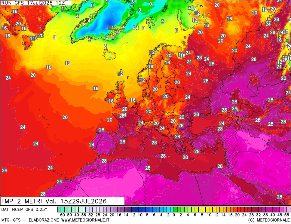 mappa Temp 2 metri