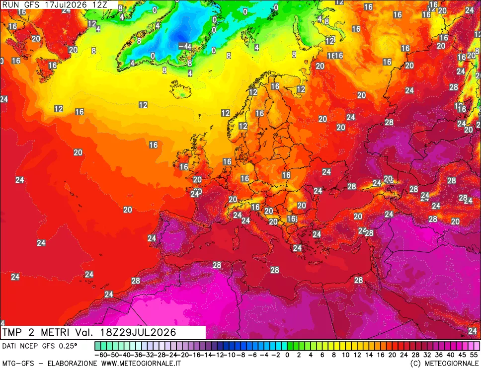 mappa Temp 2 metri