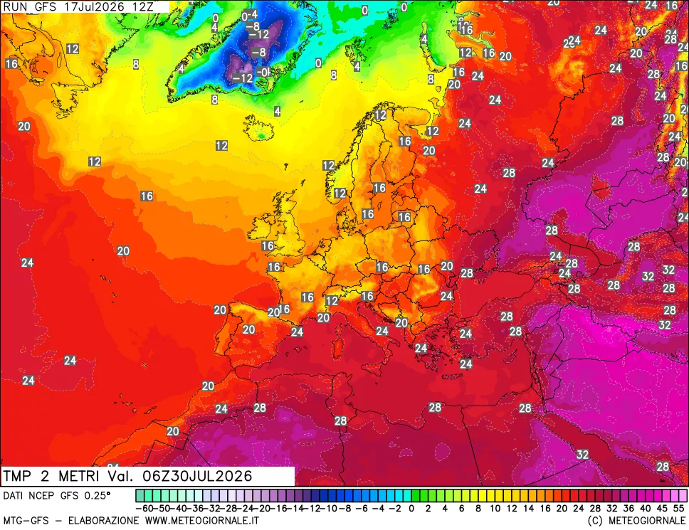 mappa Temp 2 metri