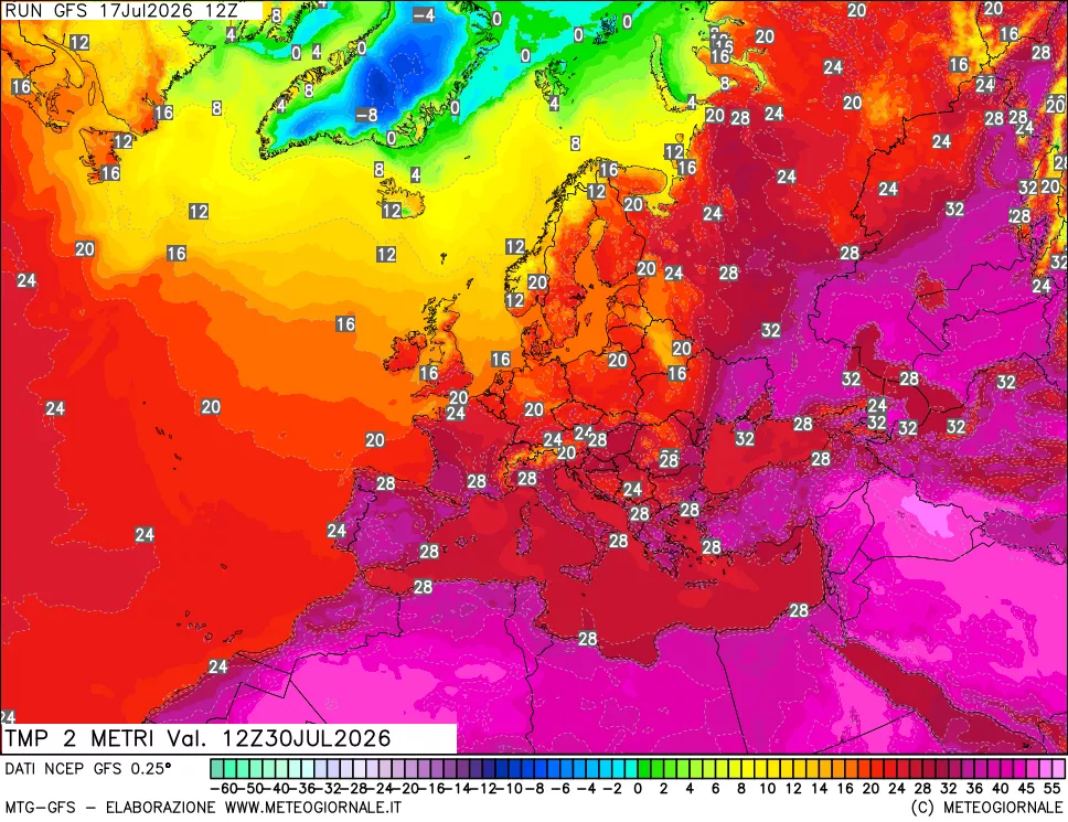 mappa Temp 2 metri