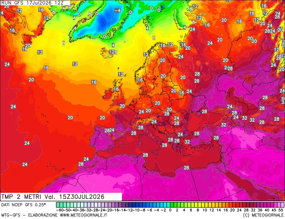 mappa Temp 2 metri