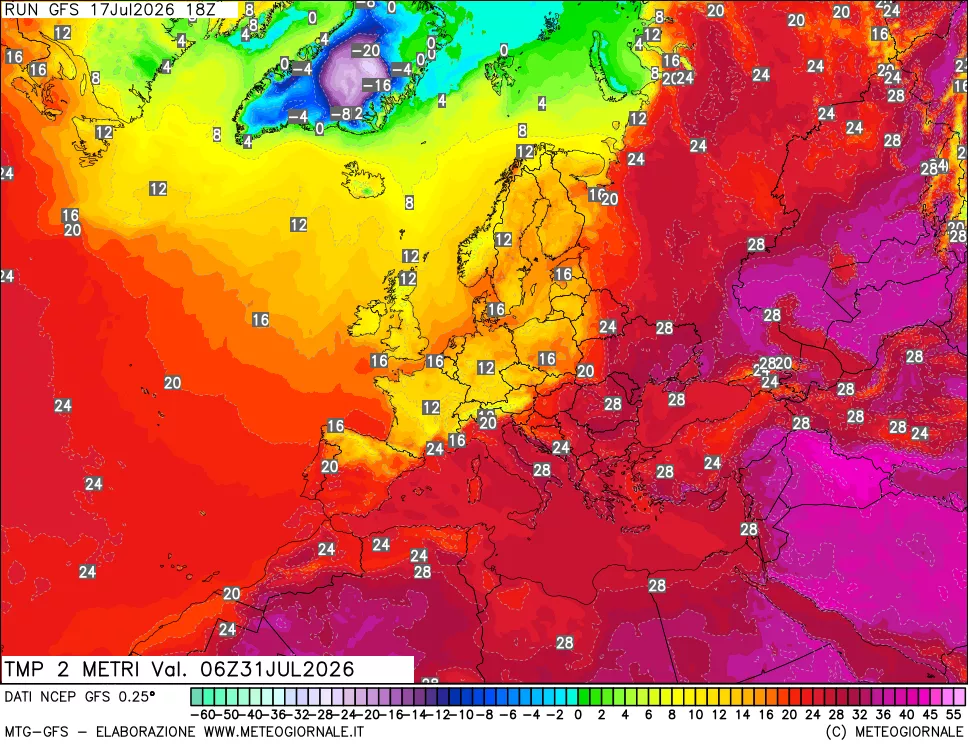 mappa Temp 2 metri