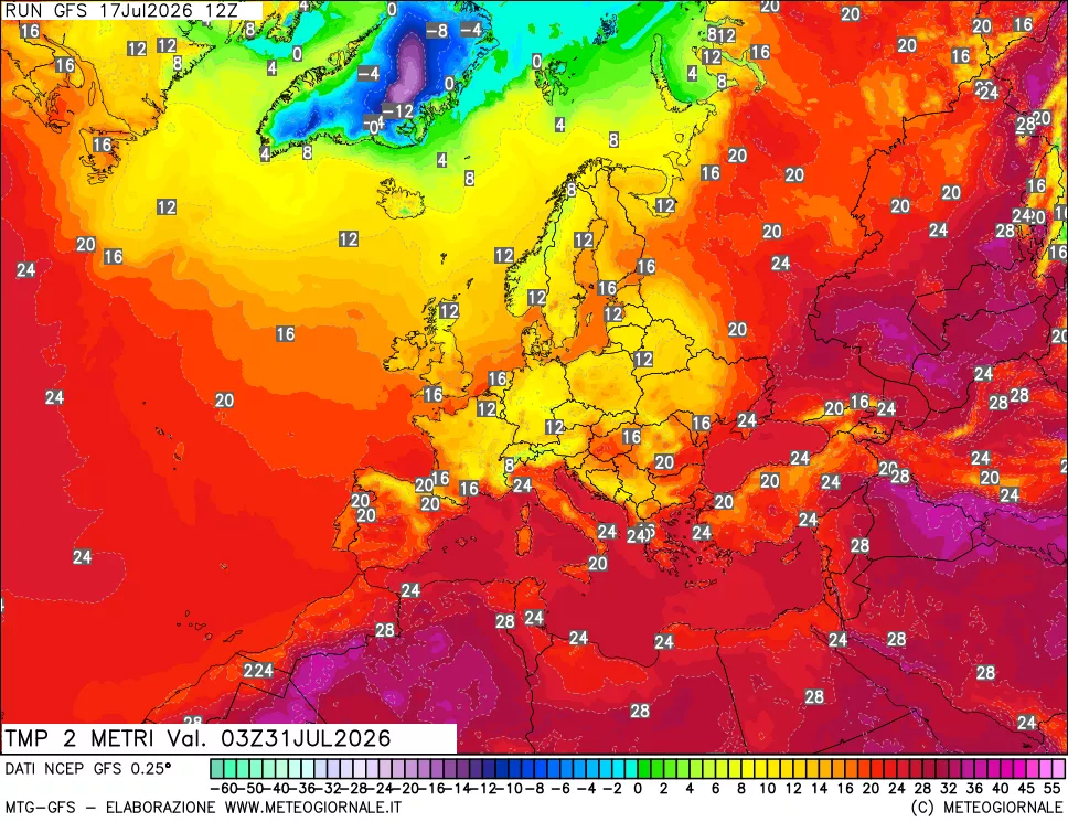mappa Temp 2 metri