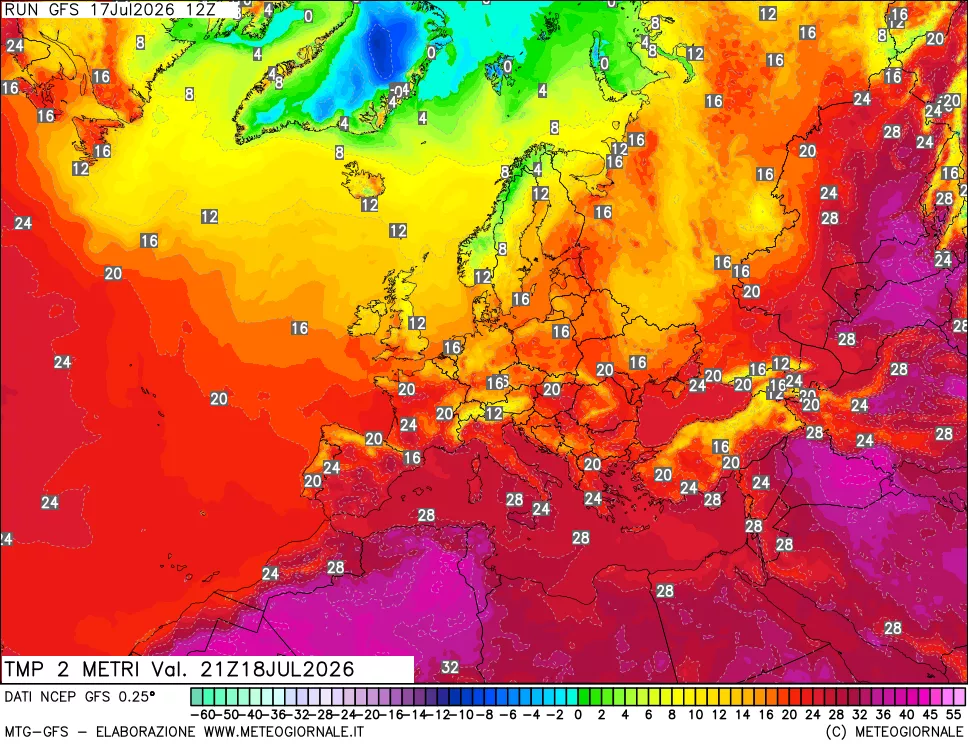 mappa Temp 2 metri