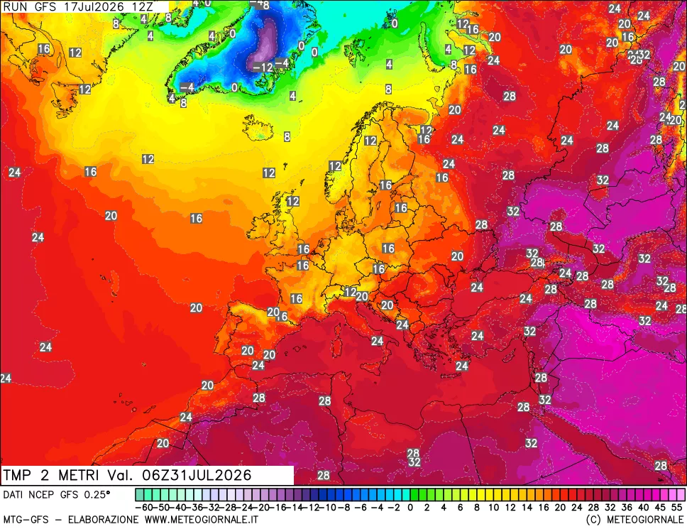 mappa Temp 2 metri