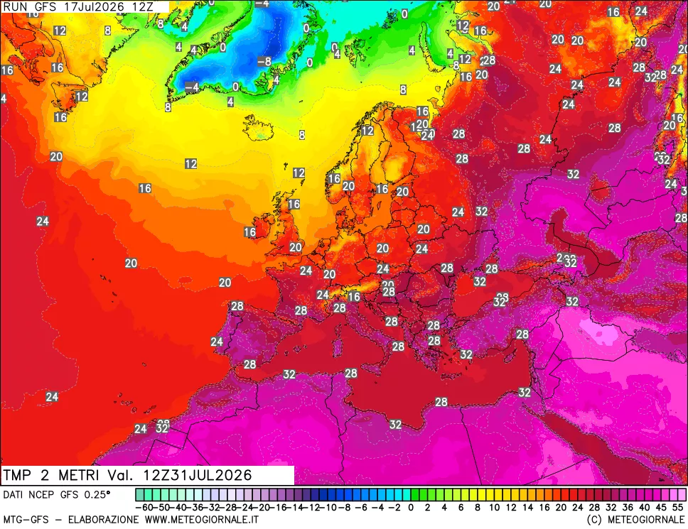 mappa Temp 2 metri