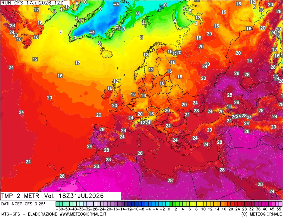 mappa Temp 2 metri