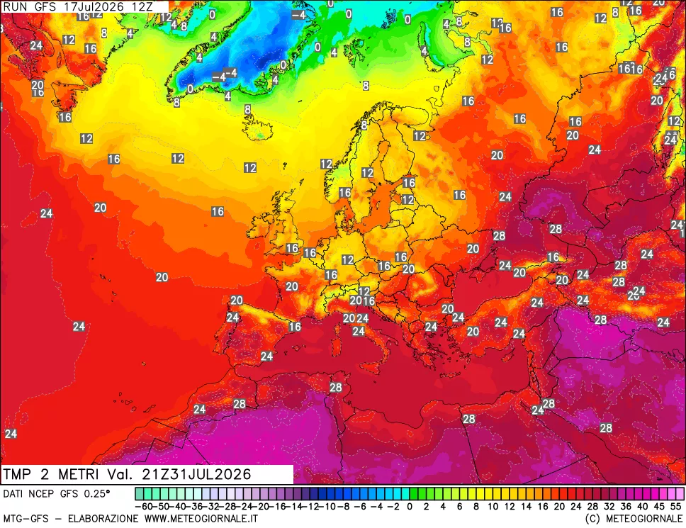 mappa Temp 2 metri