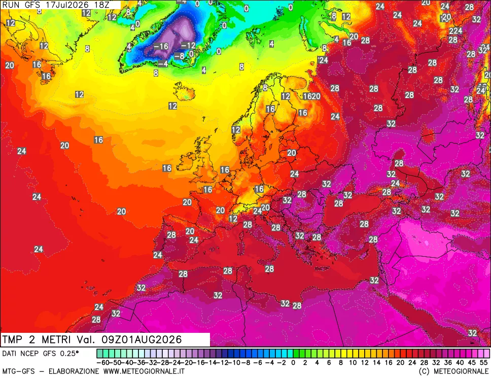 mappa Temp 2 metri